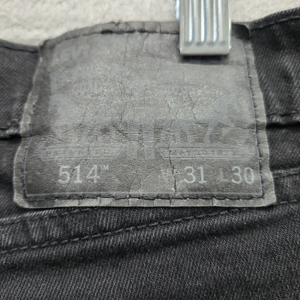 Levi's 514 Men Jeans 31X30 Black Denim Straight Fit 29